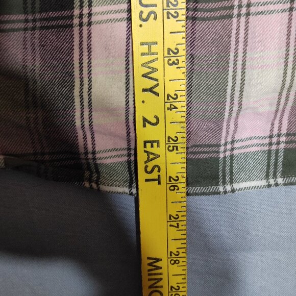 Old Navy flannel shirt women's size M pink white grey The Boyfriend Shirt - Picture 9 of 9